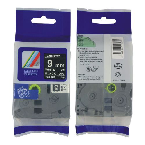 Nextpage label tape tze-325 white on black 9mm*8m compatible for gl100, pt200 for sale