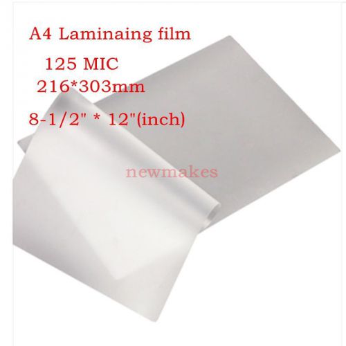 A4 Laminating Pouches Film 125 micron Laminator Glossy 100 sheets(PK 100)