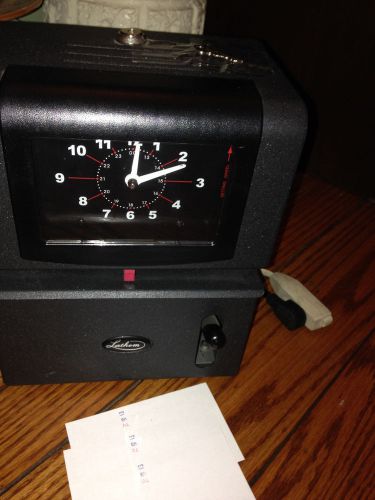 Vintage lathem time clock punch clock  2121 industrial heavy duty w/key for sale