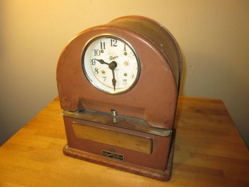 Antique Vintage Office SIMPLEX Time Recorder Punch Clock Industrial WORKS