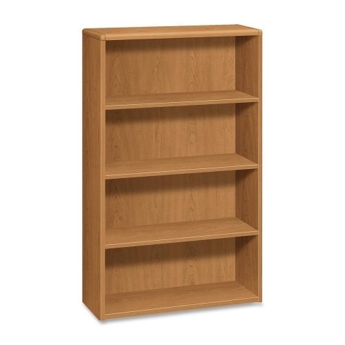 10700 Series Wood Bookcase, Four-Shelf, 36w x 13-1/8d x 57-1/8h, Harvest