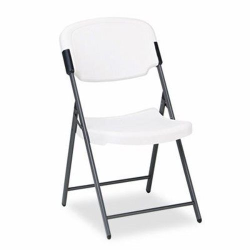 Iceberg Rough N Ready Resin Folding Chair, Steel Frame, Platinum (ICE64003)