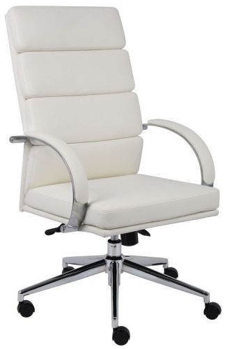 B9401 BOSS WHITE CARESSOFTPLUS EXECUTIVE SERIES HIGH BACK OFFICE CHAIR