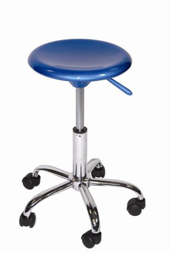 Height adjustable stool with casters hi-gloss metallic blue for sale