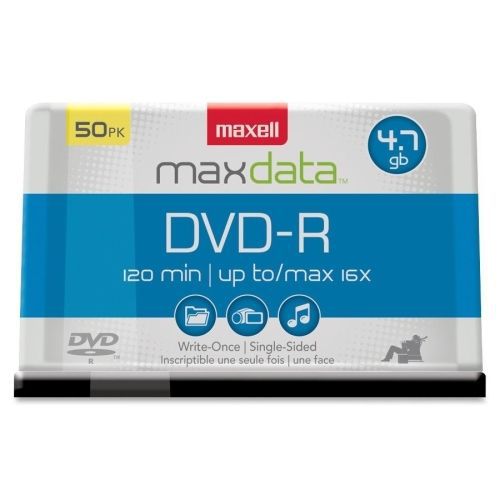 Maxell dvd recordable media - dvd-r - 16x - 4.70 gb - 50 pack  - 120mm for sale