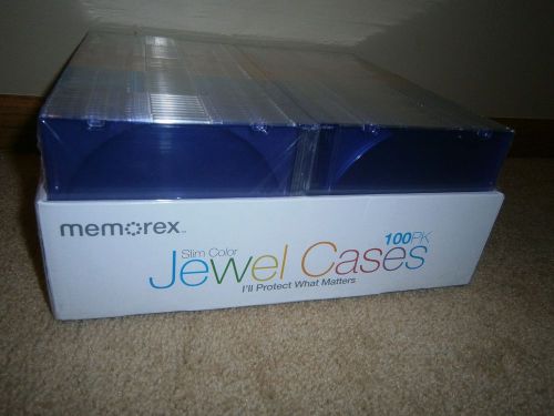 100 MEMOREX SLIM COLOR CD JEWEL CASES