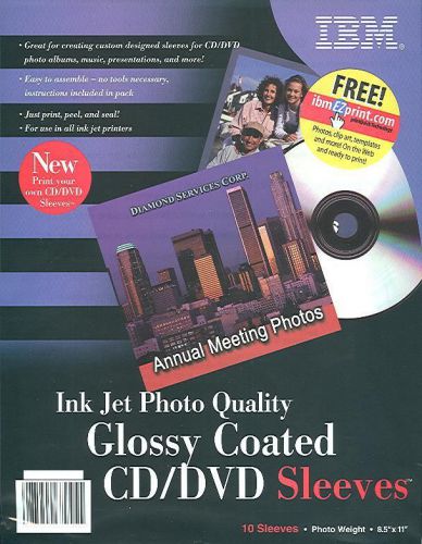 120 New IBM Photo Quality Inkjet Glossy CD/DVD Sleeves!