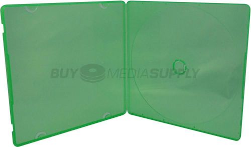 5mm Slimline Green Color 1 Disc CD/DVD PP Poly Case - 200 Pack