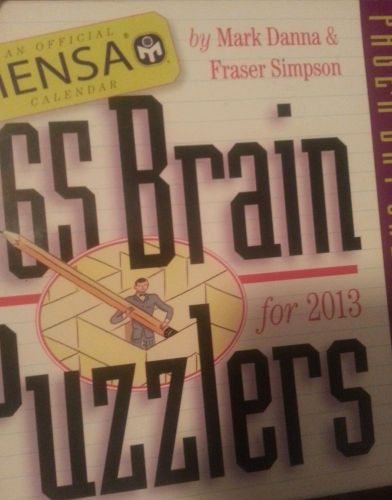 365 Brain Puzzlers for 2013 &#034;Official Mensa&#034; Page-A-Day Calendar. New!