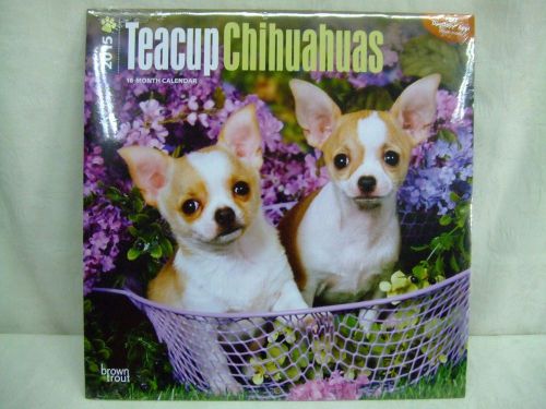 Brown Trout &#034;Teacup Chihuahuas&#034; 12&#034; 2015 18 Month Calendar New Factory Sealed