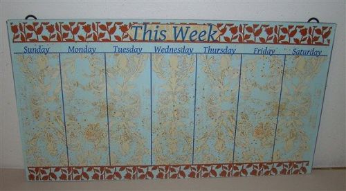 Lone elm vintage arts &amp; crafts perpetual metal leaf this week calendar aqua for sale