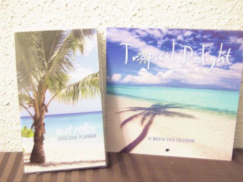 2015 Mini 16 Month Tropical Island Calendar &amp; Pocket Planner. NEW!