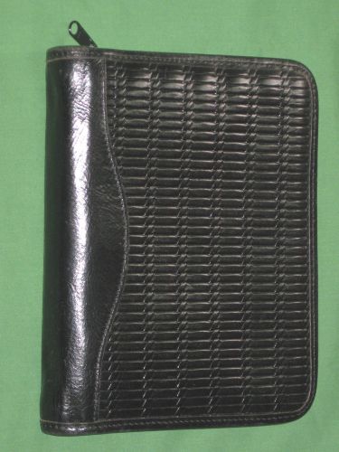 CLASSIC ~1.0&#034;~ WOVEN LEATHER Jack Georges Planner ZIPPER Binder Franklin Covey