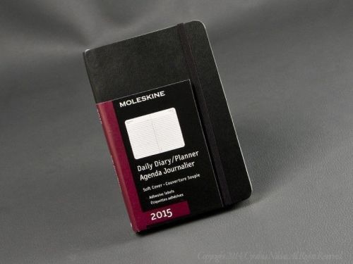 Moleskine 2015 Black SOFT Daily Diary Planner Calendar Small Pocket 3 1/2 &#034; x 5 1/2 &#034;