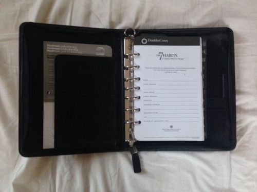 Classic 1.25&#034; rings | black matte leather franklin covey zipper planner/binder for sale