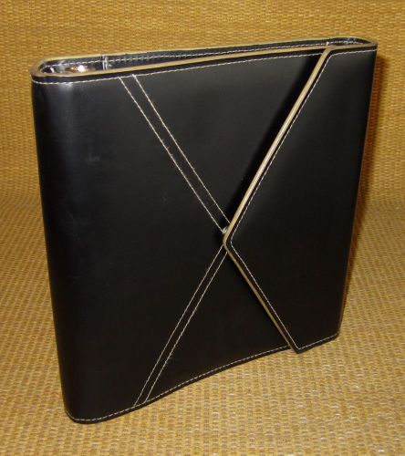 Classic 1.25&#034; Rings | Black Sim. Leather FRANKLIN COVEY TRI-FOLD Planner/Binder
