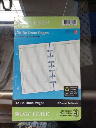 Day-Timer To Be Done Portable-Size pages. 2 pads of 24 sheets. 87238