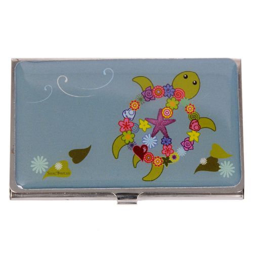 New Business Card / Credit Card Holder by Shagwear Blue Peace Turtle