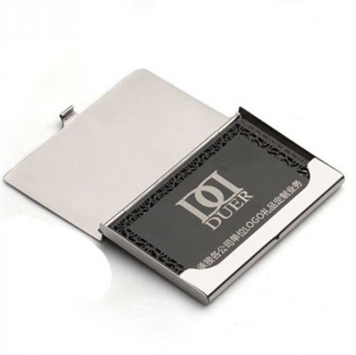 Business Name Credit ID Card Holder Box Metal Pocket Box Case HS Stainless Steel