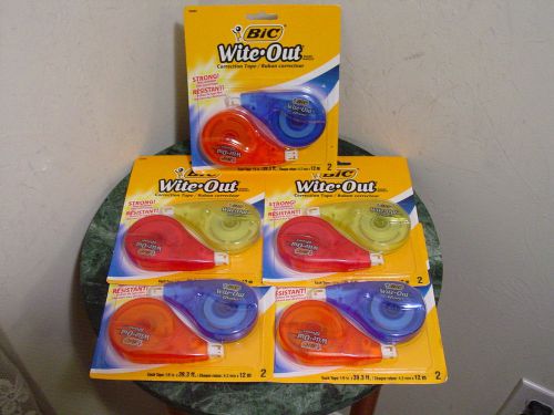 5 – 2pk new bic wite-out correction tape  white for sale