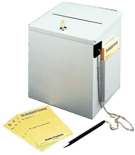 Steel suggestion box 8 x 9.75 x 8.5 inches platinum 5620-32 for sale