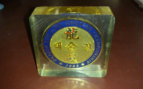 Dragon kims tae kwon do championship 2008 medallion 26th anniversary paperweight for sale