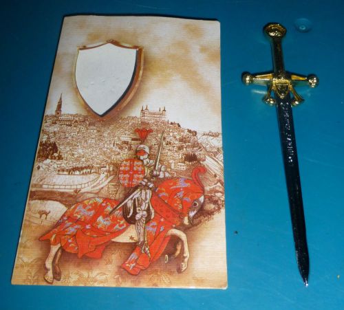 Mini Medieval Swords 6 1/2&#034; Letter Opener Heavy Knight Gold Light NEW FREE S&amp;H
