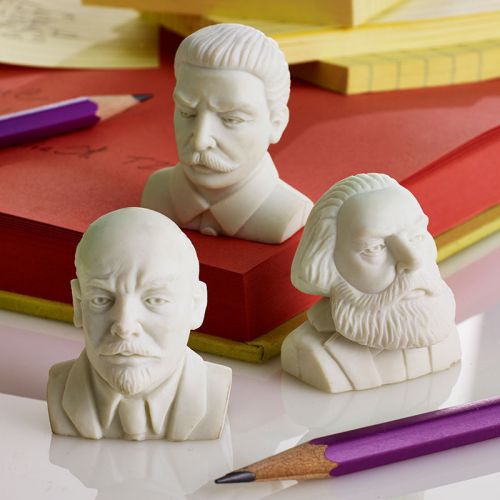 3 Dictator Head Sculpture Fine Crafted Erasers Marx Lenin Stalin Design Ideas