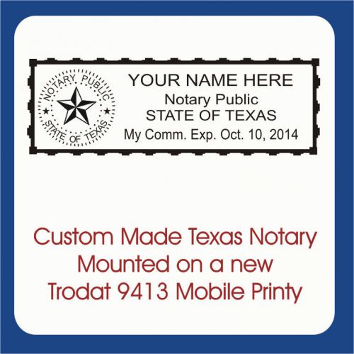 Texas Notary Stamp - New Trodat 9413 Mobile Printy - Self-Inking Stamp.