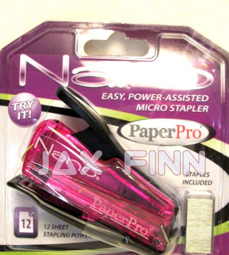 Nano® Paper Pro® Easy-Power-Assisted Micro Mini 12 Sheet Stapler: Fuschsia
