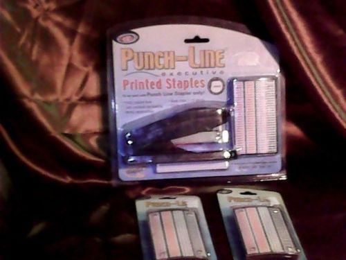 Punch-line executive printed staples with 2 refills Free Shipping NEW