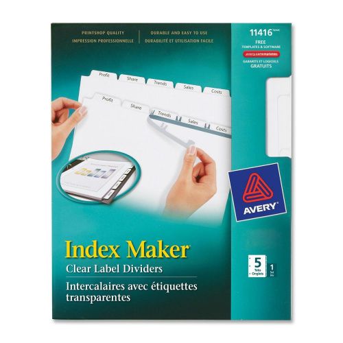 Avery Clear Label Index Maker Dividers - Avery 11416 - BRAND NEW!