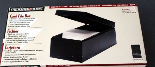 STEELMASTER Model 1364 Black Steel Card File Box, Fits 1400 4 x 6 Cards