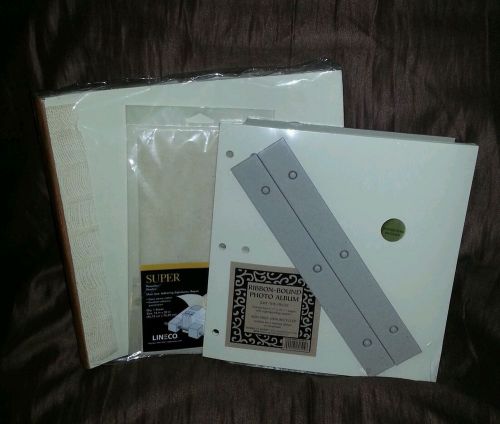 Book Binding Materials Lot 12 x 12 insert, super open weave, ribbon photo album.