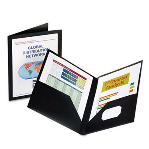 New oxford black viewfolio poly portfolios- ess-57442 - free shipping - qty 1 for sale