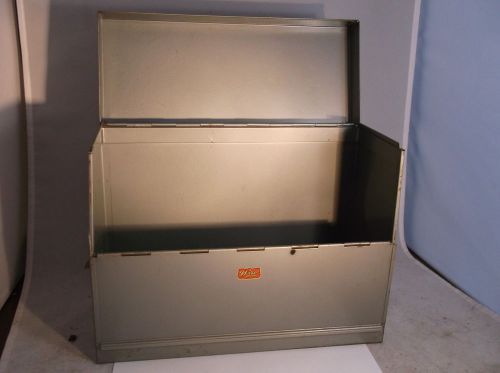 VINTAGE METAL FILE BOX WEIS LOCK INDUSTRIAL Storage chest box mid century