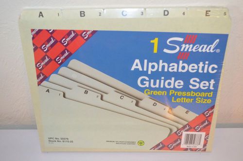 Smead Alphabetic A-Z Guide Set Green Pressboard Letter Size 50376 S115-25 NEW 