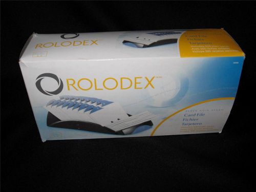 NEW ~ ROLODEX Black Card File A-Z Index Tabs &amp; 500 Blank Cards ~ Open Tray 66998