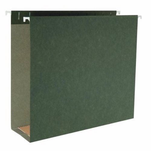Business Source Hanging File Folders, 1/5&#034; Tab, 3&#034; Exp, 25/Box, Green (BSN43852)