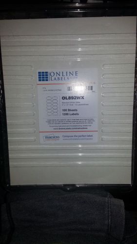 Standard White Matte Printer Labels 3&#034; x 1.5&#034; Oval (1200 labels)