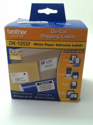 Genuine Brother Dk1202 Die Cut Shipping Label 300 - White 2.4 x 3.9 in