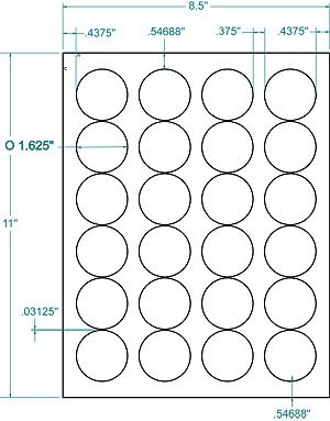 INKJET-LASER LABELS White Circle Label 24x100 sheets