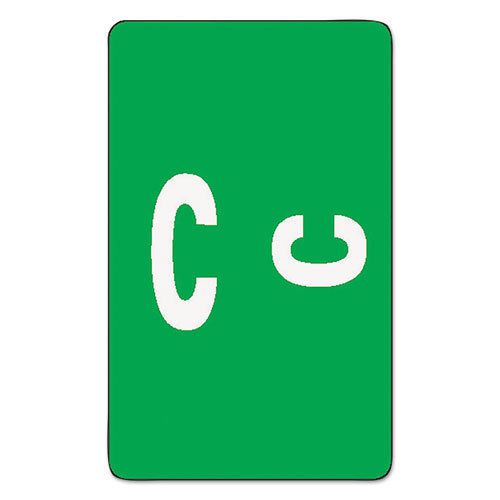 Alpha-Z Color-Coded Second Letter Labels, Letter C, Dark Green, 100/Pack