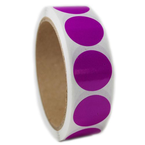 Glossy Purple Circle Sticker - 1&#034; diameter - 500 ct