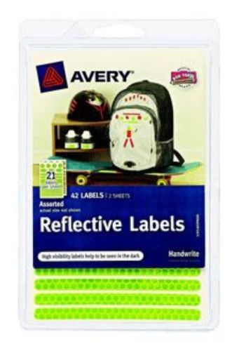 Safety reflective labels 1 sheet each yellow-green and orange 21-up 42 count for sale