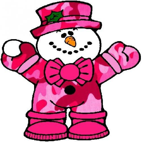 30 Custom Pink Camo Snowman Personalized Address Labels