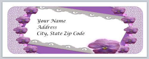 30 Purple Flowers Personalized Return Address Labels Buy 3 get 1 free (bo2)