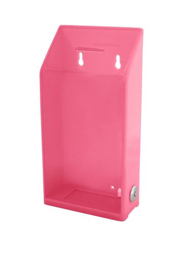 Acrylic charity donation box with lock &amp; 2 keys. AC-01- Pink