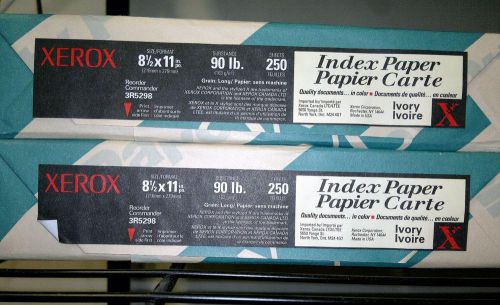 2 Reams Xerox Index Paper Ivory 90 lb 8.5 x 11&#034; 500 Sheets Total 3R5298