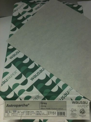 Wausau Paper Vellum Finish 60lb 500 sheets 8 1/2 x 11 Letter Gray 27151 (1 ream)
